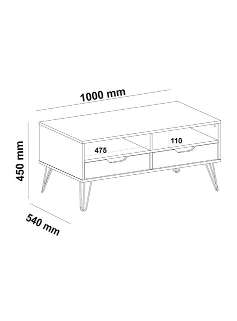 Mesa de Centro Estocolmo 2C 54x100 cm-1