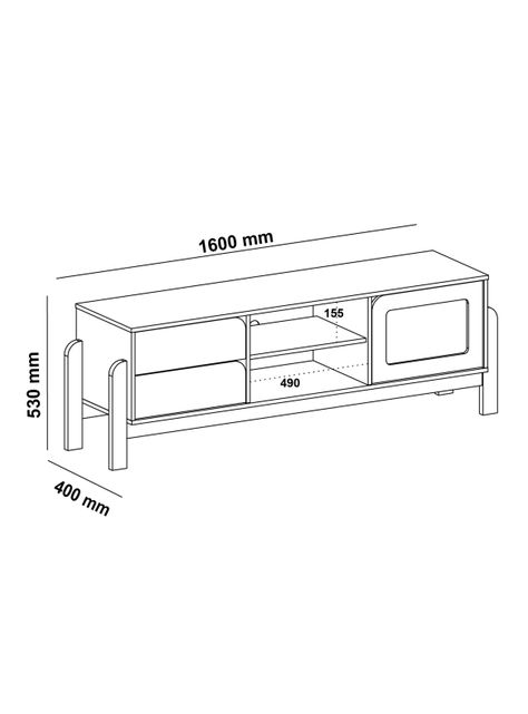 Rack TV 65" Nature 1P 2C-1