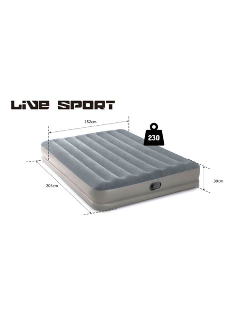 Cama Inflable Eléctrica USB 2 Plazas Gris-1