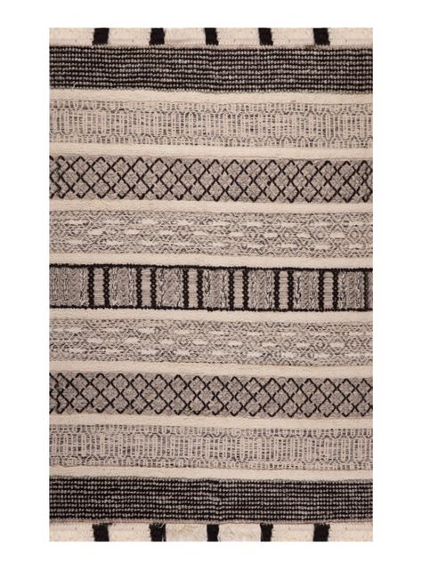 Alfombra Woll Collect Gris y Negro 160 x 230 cm-0