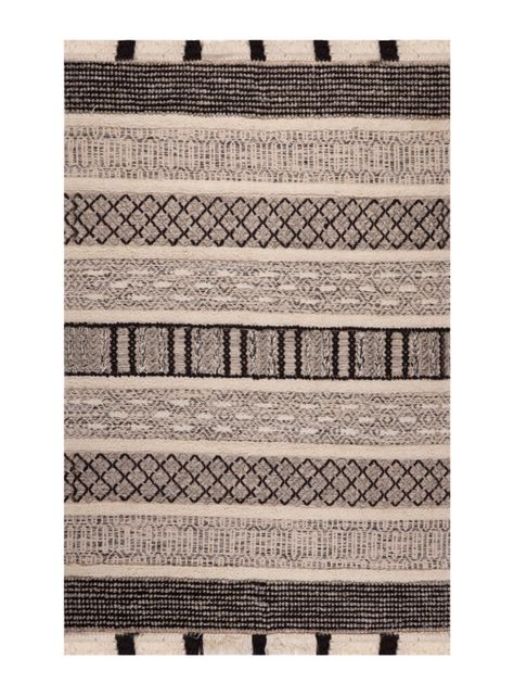 Alfombra Woll Collect Gris y Negro 190 x 290 cm-0