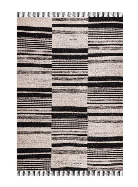 Alfombra Kelim Negro-Beige 190 x 290 cm-0