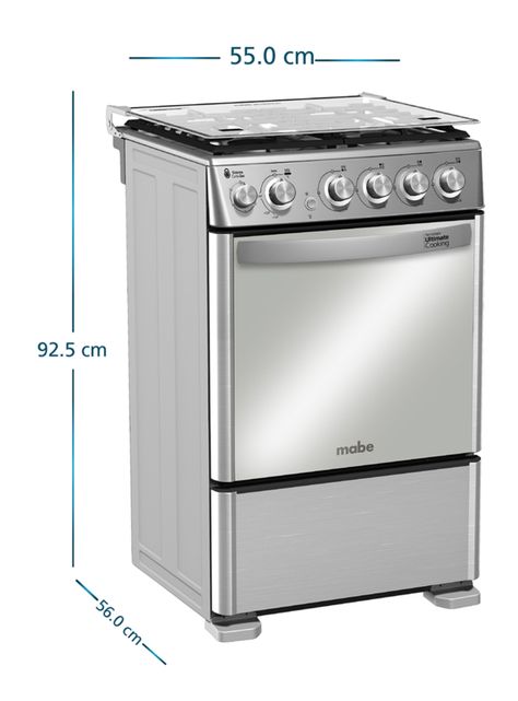 Cocina de Piso a Gas 4 Quemadores Inox CMC5540FX0 55 cm-1