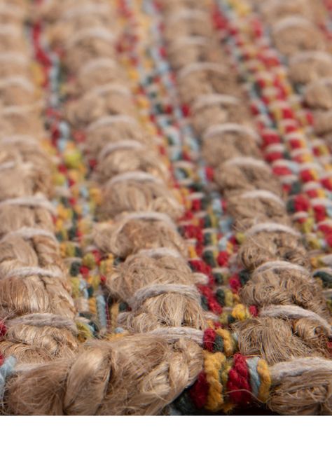 Alfombra Yute 160 x 230 cm Natural y multicolor-1