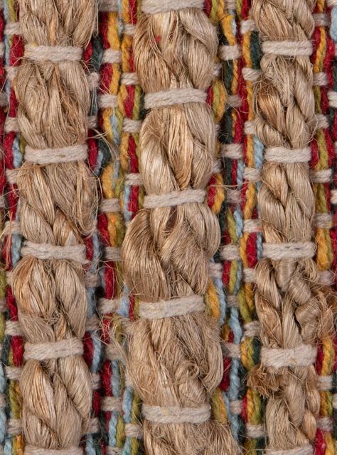 Alfombra Yute 200 x 300 cm Natural y multicolor-2