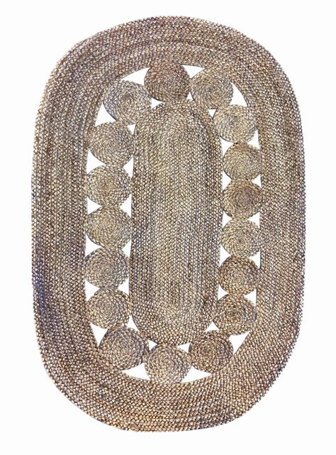 Alfombra Yute Pastel Floral Natural 90 x 150 cm-0