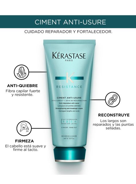 Acondicionador Reparación Cabello Frágil y Debilitado Ciment Anti-Usure Resistance 200ml-3