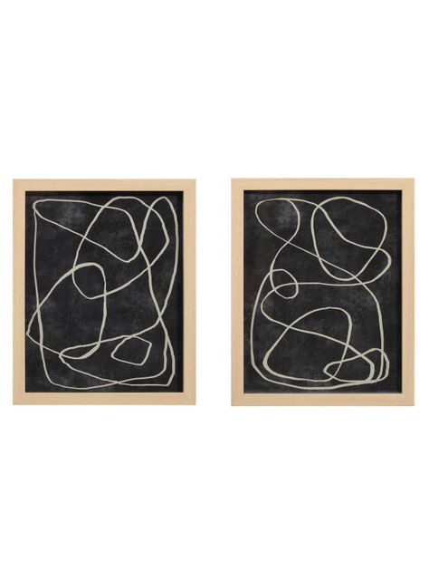 Set 2 Cuadros ABS Negro 28 x 35 cm-0
