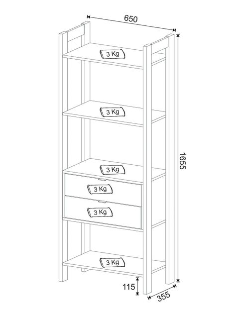 Estante AZ1010 Minimalista 2C-1