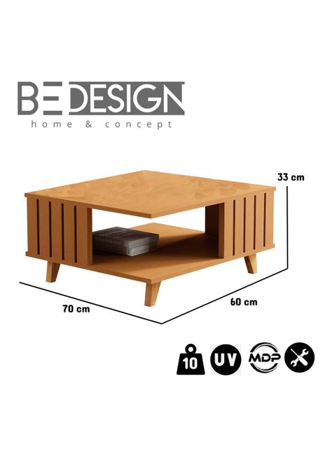 Mesa de Centro Acaí Caramelo 60x70 cm-1