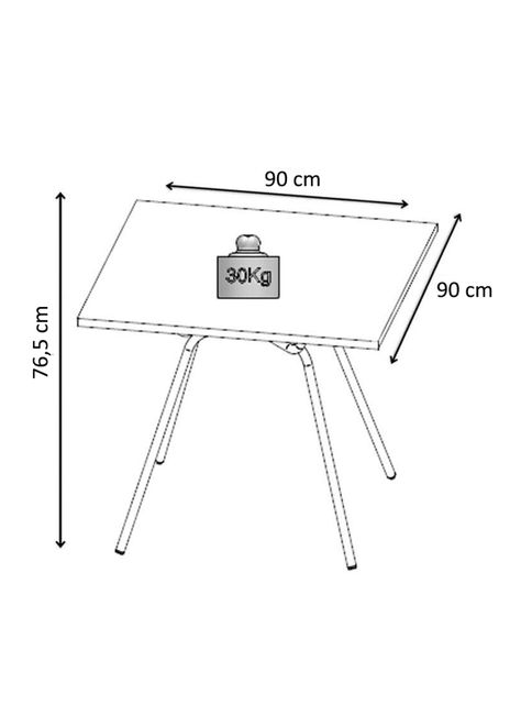 Mesa Comedor 90 x 90 cm Design Native-1