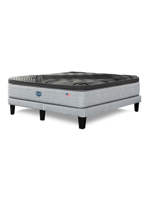 Cama Europea Sky 2 Plazas + Respaldo Tibet Plata-0