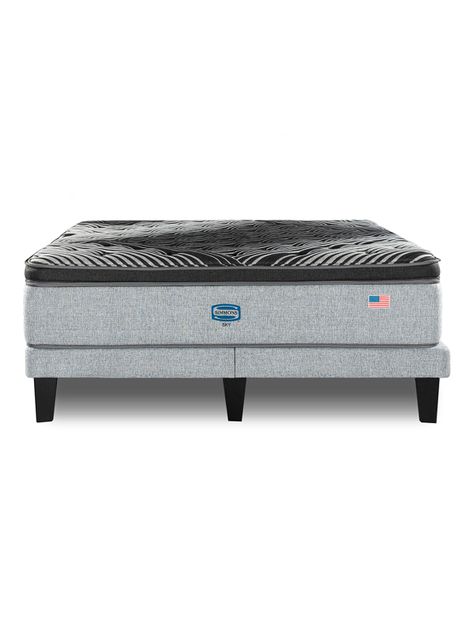 Cama Europea Sky 2 Plazas + Respaldo Tibet Plata-1