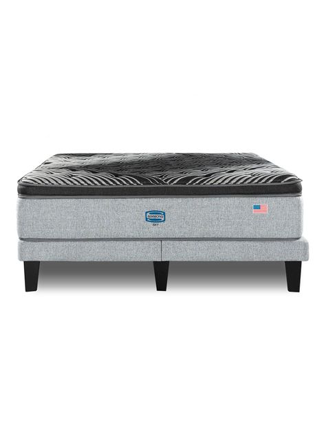 Cama Europea Sky 2 Plazas + Respaldo Tignes Plata-1
