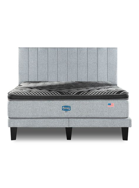 Cama Europea Sky King + Respaldo Tignes Plata-2