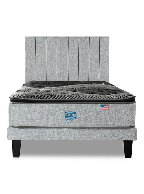 Cama Europea Sunset 1.5 Plazas + Respaldo Tibet Plata-2