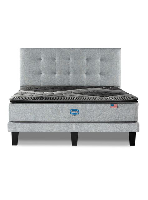 Cama Europea Sunet King + Respaldo Tignes Plata-1