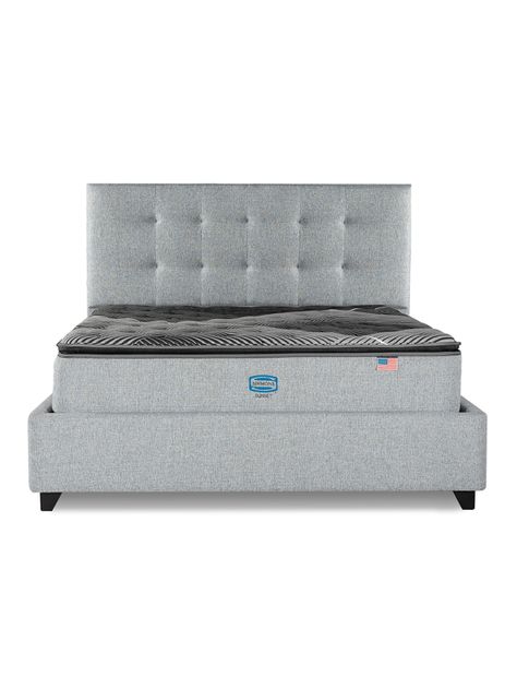 Cama Bignest Sunset 2 Plazas +  Respaldo Tignes Plata-1