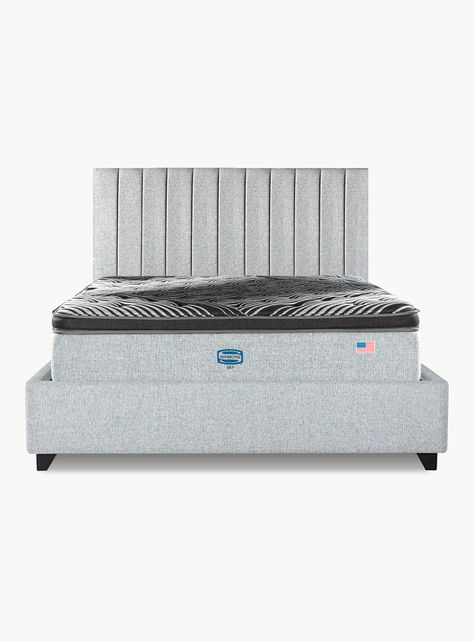 Cama Bignest Sky 2 Plazas + Respaldo Tibet Plata-2