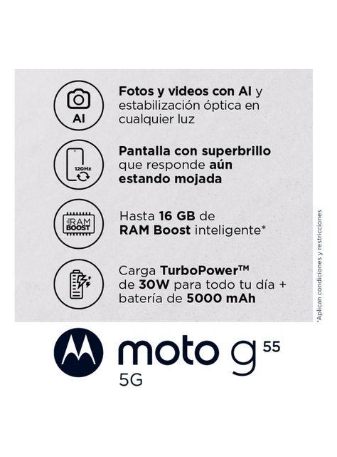 Smartphone Moto G55 5G 256GB 6.5" Negro Liberado-3