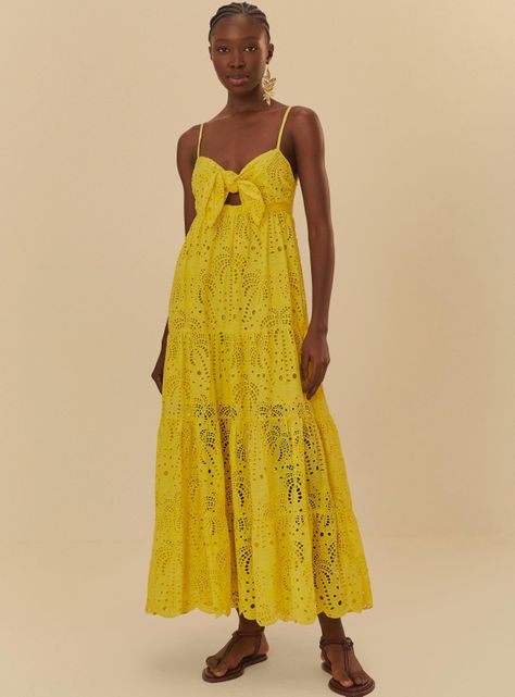 Vestido Largo Broderie con Nudo-0
