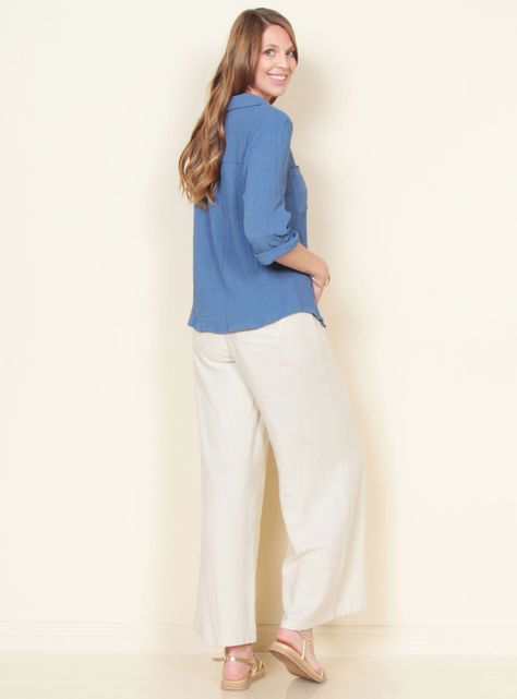 Blusa Manga Larga Ajustable Cuello Camisero-1