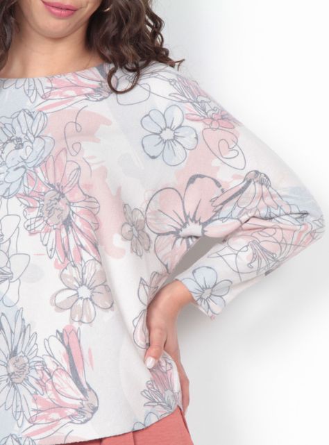 Sweater Manga 3/4 Sublimado Escote Redondo-2