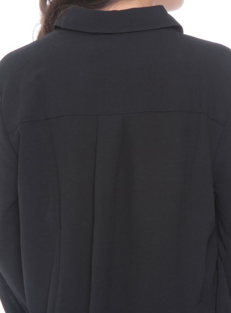 Blusa Manga Larga Sólida con Cintura Ajustable-3