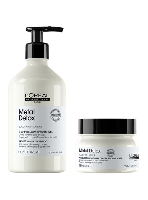 Set Profesional Anti-Quiebre Shampoo 500ml + Máscara con Enjuague 250ml Metal Detox L´Oréal Professionnel-0