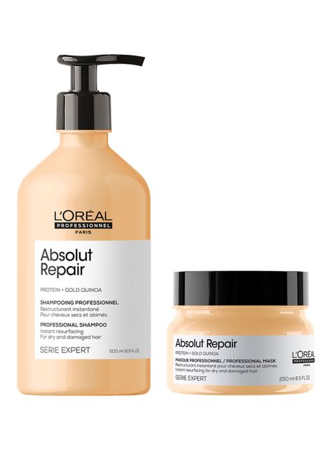 Set Profesional Reparación y Nutrición Shampoo 500ml + Máscara con Enjuague 250ml Absolut Repair  L´Oréal Professionnel-0