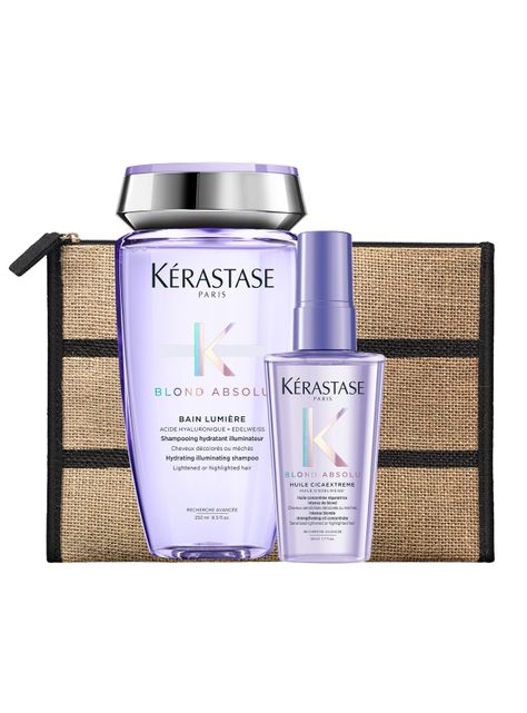 Set Reparación Cabello Rubio o Decolorado Blond Absolu Shampoo Bain Blond Lumiere 250ml + Aceite Huile Cicaextreme 50ml Kérastase-0