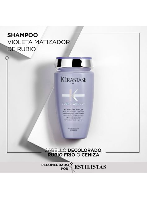 Set Matizante Cabello Rubio o Decolorado Blond Absolu Shampoo Bain Ultra-Violey 250ml + Aceite Huile Cicaextreme 50ml Kérastase-1