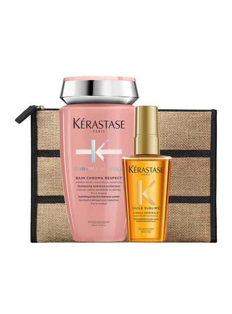 Set Reparación Cabello Color Chroma Absolu Shampoo Chroma Respect 250ml + Aceite LHuile Originale Elixir Ultime 50ml Kérastase-0