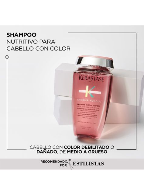 Set Reparación Cabello Color Chroma Absolu Shampoo Riche Chroma Respect 250ml + Aceite LHuile Originale Elixir Ultime 50ml Kérastase-1