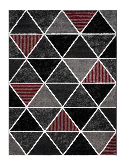 Alfombra Frise Avangard 170x230 cm Red Black-0