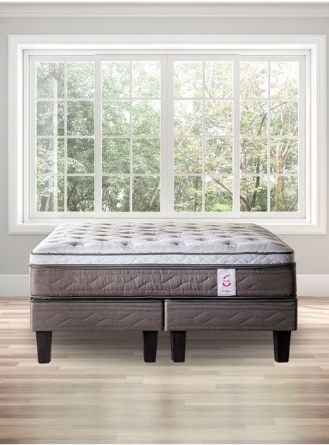 Cama Europea New Style 6 2 Plazas Long Base Dividida + Respaldo Ferrara-3