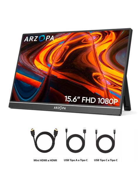 LED Monitor Portátil 15.6" Full HD A1 Negro-2