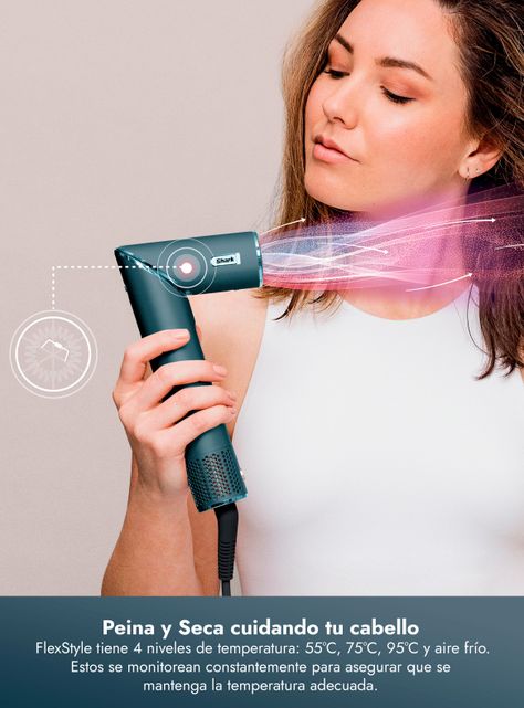 Secador de Pelo Multistyler FlexStyle 5 en 1 Verde Azulado-3