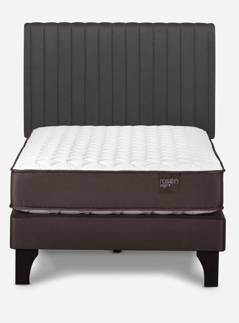Cama Europea Ergo T New 1 Plaza + Respaldo Lucio Grafito-1