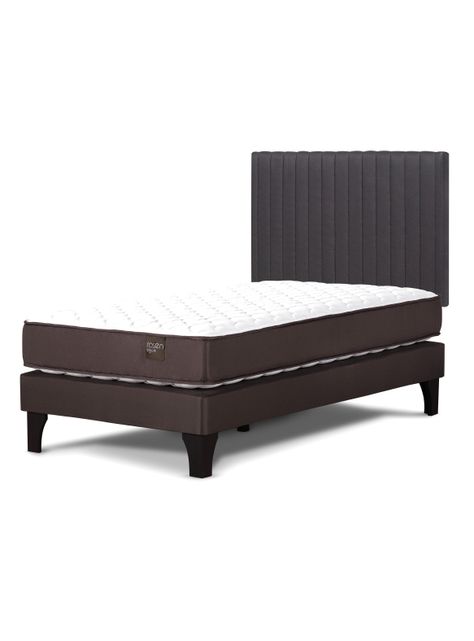 Cama Europea Ergo T New 1 Plaza + Respaldo Lucio Grafito-0