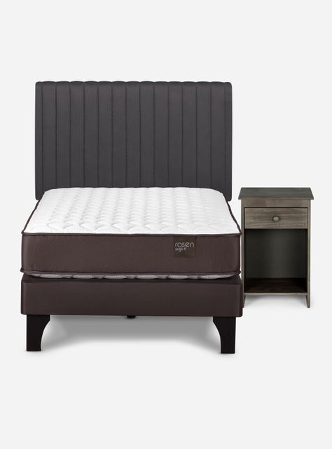 Cama Europea Ergo T New 1.5 Plazas + Set de Muebles Lucio Grafito-1