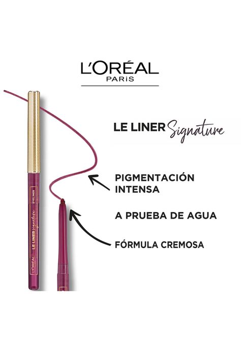 Delineador L'Oréal de Ojos Le Liner Signature 3 Rouge Noir-5