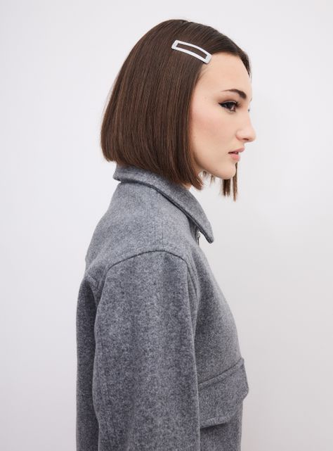 Chaqueta Crop Jaspeada Tacto Suave-3