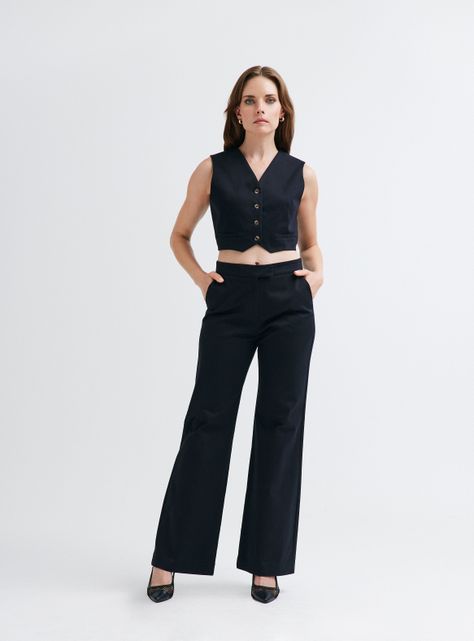 Pantalón Palazzo de Gabardina-4