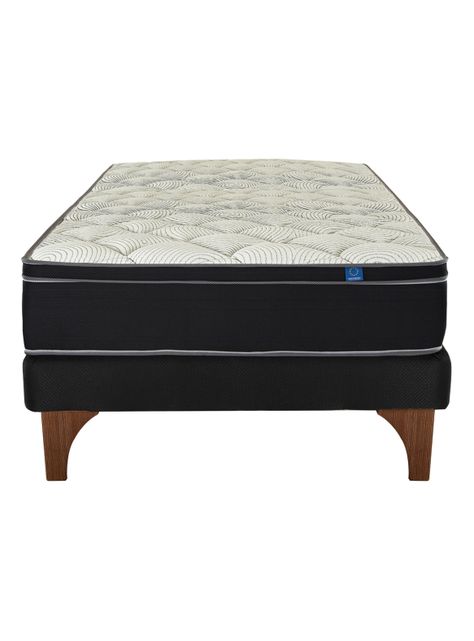 Cama Europea Negra Nine 1.5 Plazas-1