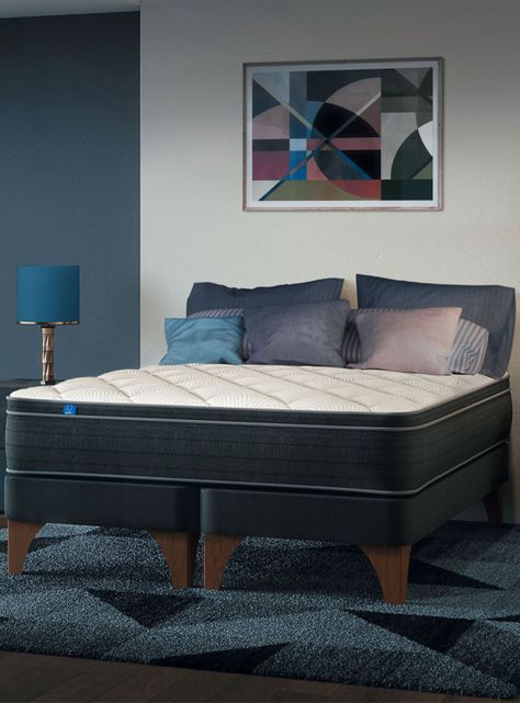 Cama Europea Negra Nine 1.5 Plazas-4