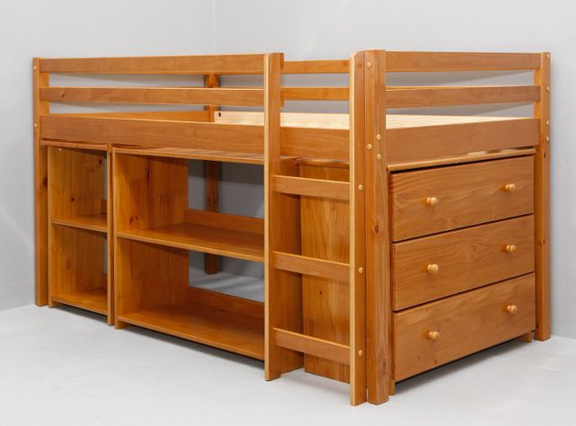 Cama Alta Studio 1.5 Plazas Miel-0