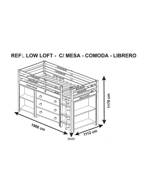 Cama Alta Studio 1.5 Plazas Miel-1