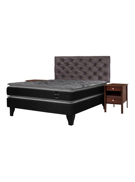 Cama Europea Terapeutic 2 Plazas + Set Muebles Capitoné-0