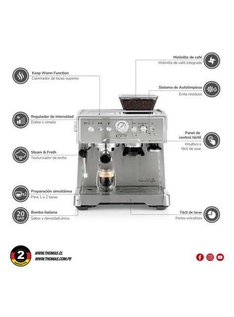Cafetera Espresso Automática BaristaKaffee TH-170EMi-2